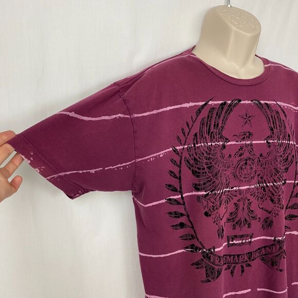 Levis T-Shirt Mens XL Bleach Out Stripe Eagle Graphic Purple Short Sleeve Crew - Picture 2 of 10